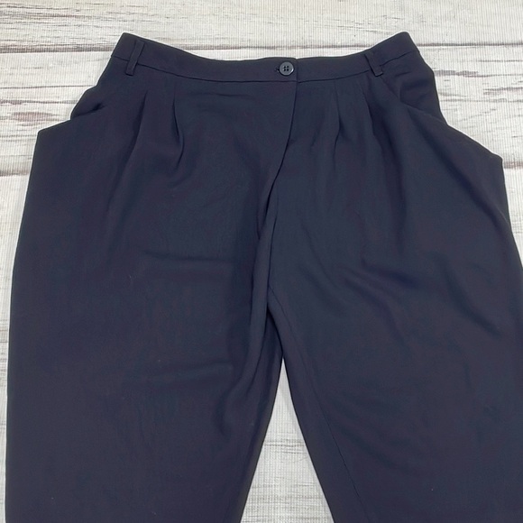 BCBGMAXAZRIA NWT Capris Pleats Pockets Wool Black Size 4 - Picture 4 of 12